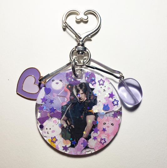Leon Kennedy Purple Keychain