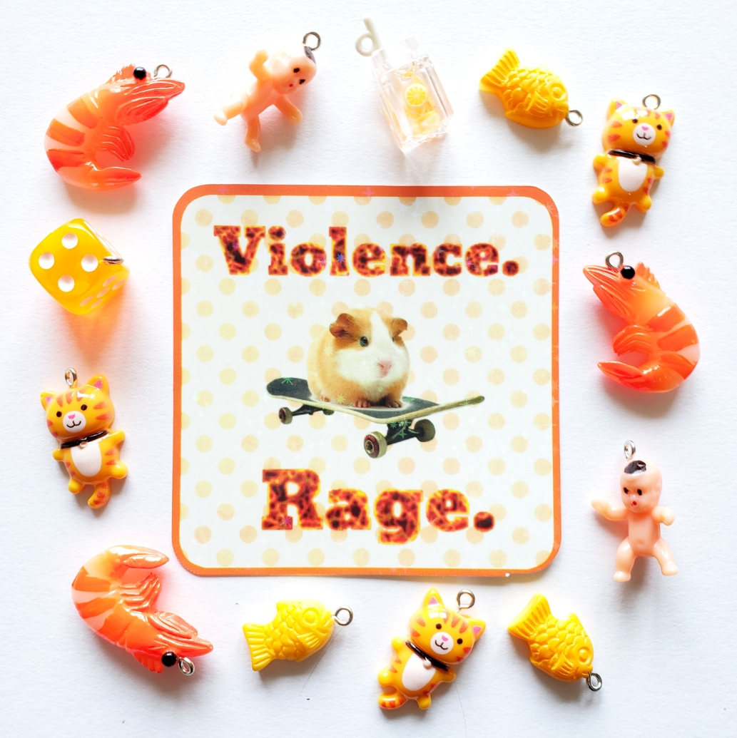 Violence. Rage. Sparkly Sticker