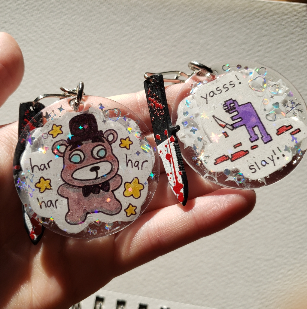 FNAF Hand-Drawn Keychains (Not a set)