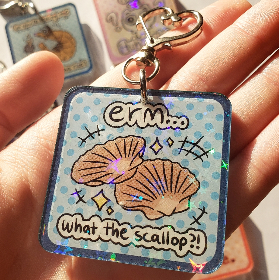 Erm... What The Scallop?! Keychain