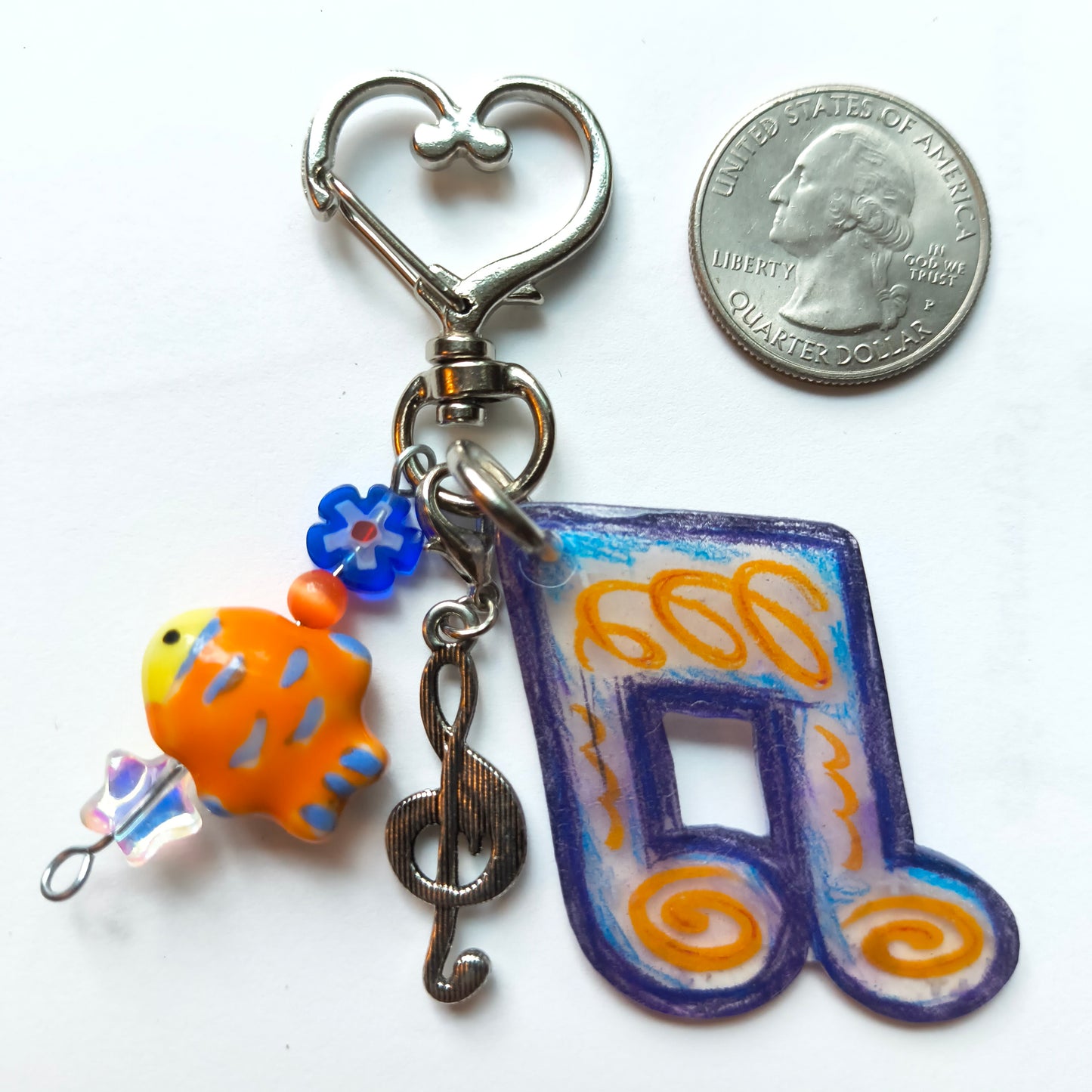 Handmade Music Note Keychain