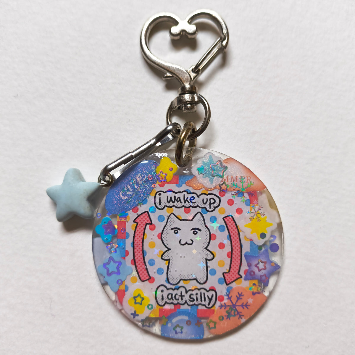 "I wake up I act silly" Handmade Keychain