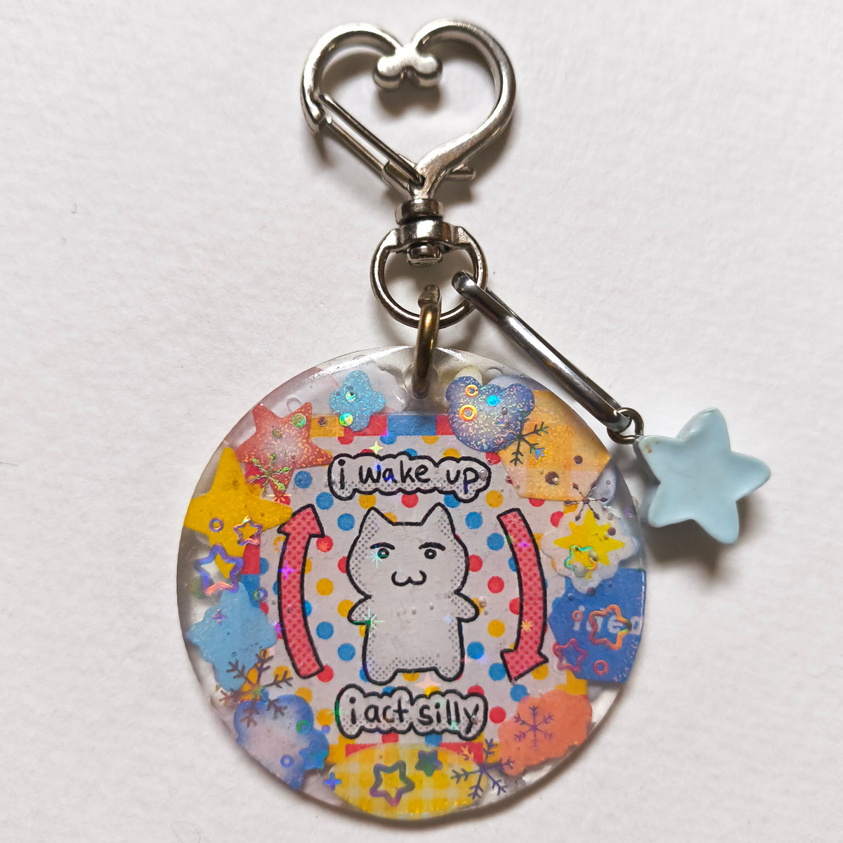 "I wake up I act silly" Handmade Keychain