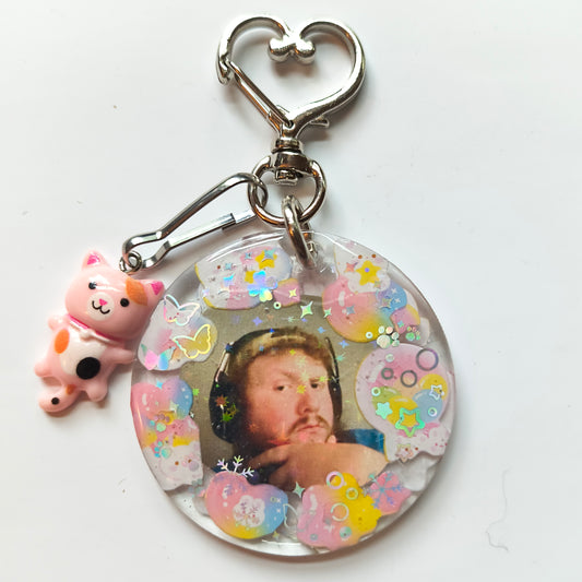Caseoh Handmade Keychain (Cat Charm)