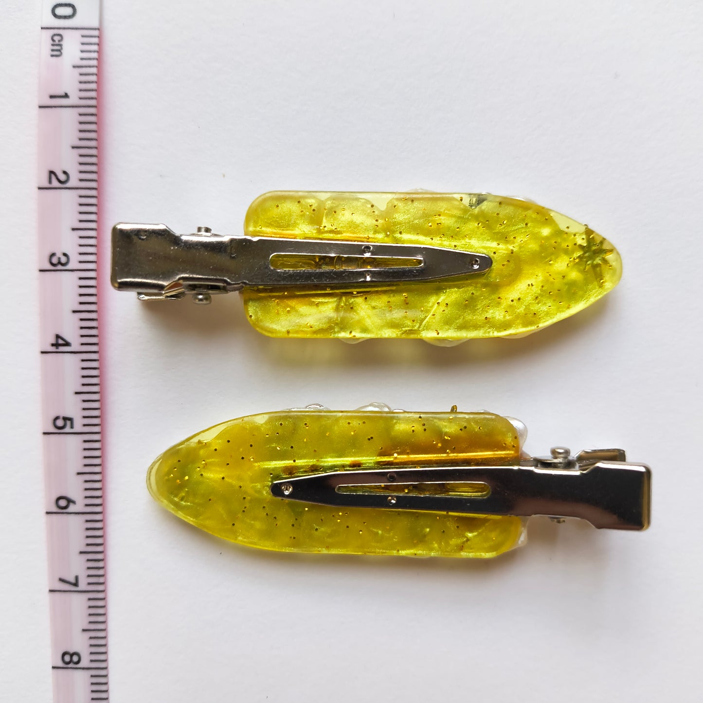 Yellow & Silver Handmade Hairclips