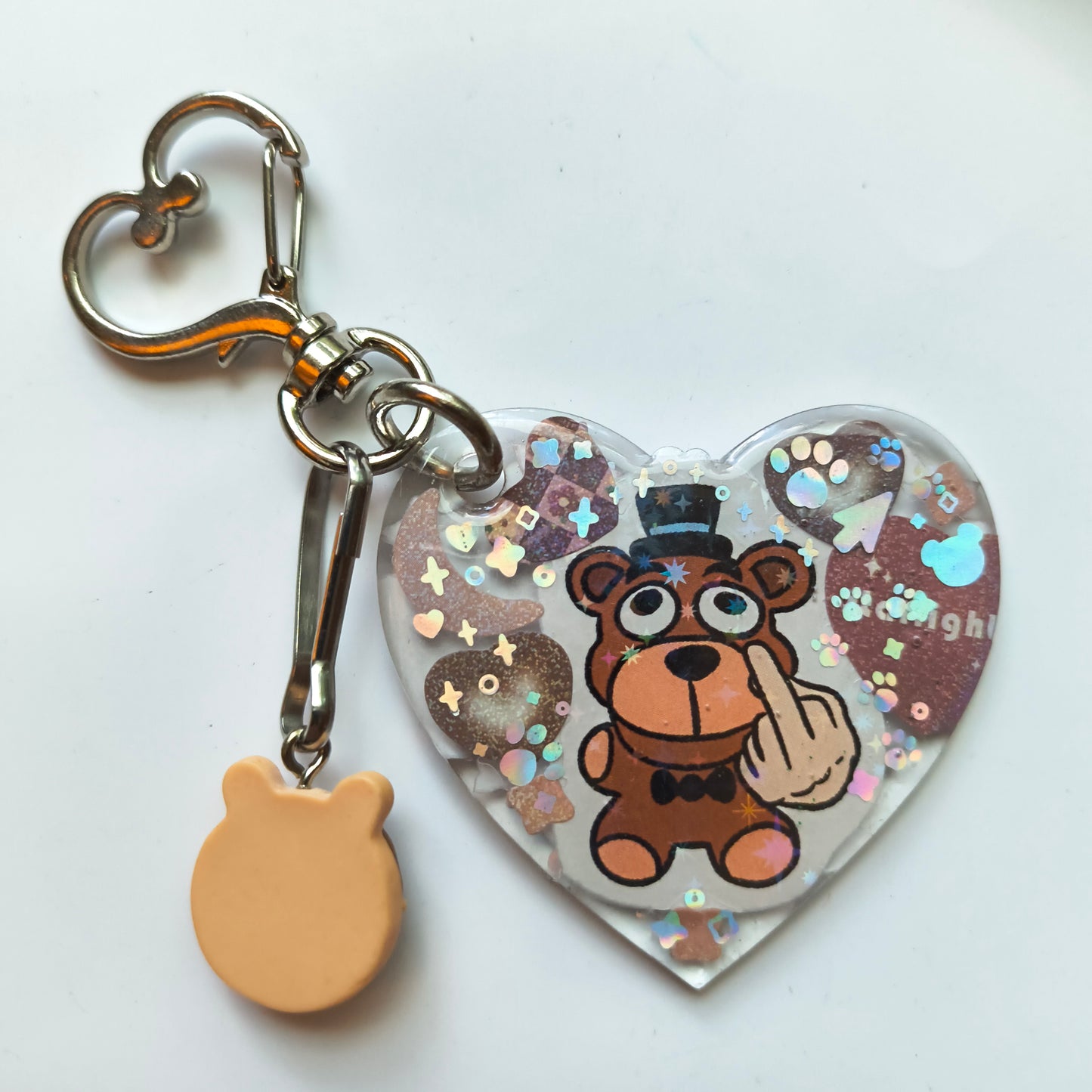 Middle Finger Freddy Handmade Keychain