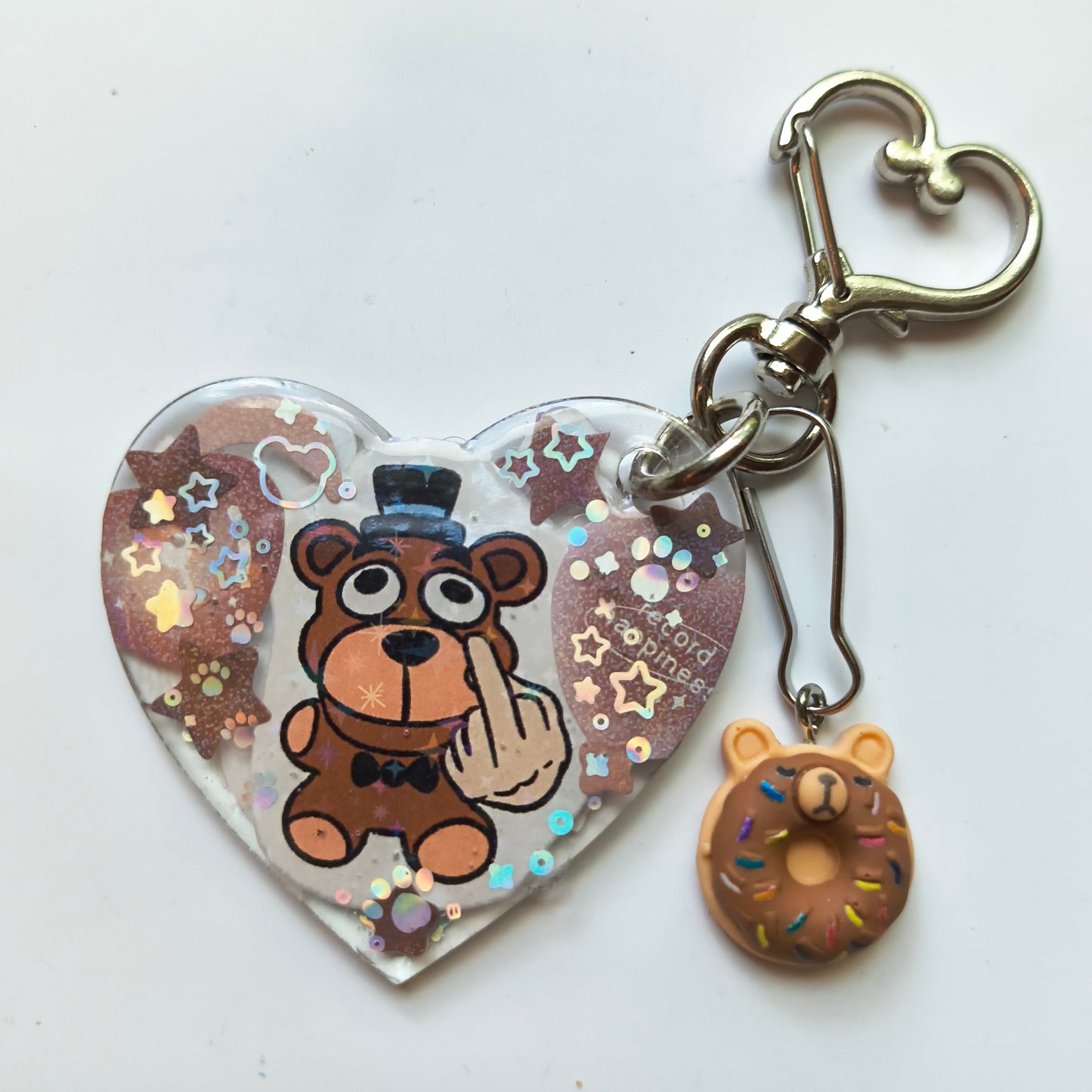 Middle Finger Freddy Handmade Keychain