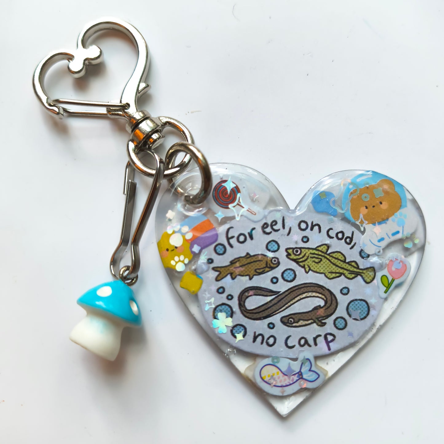 "For Eel, On Cod, No Carp" Handmade Keychain