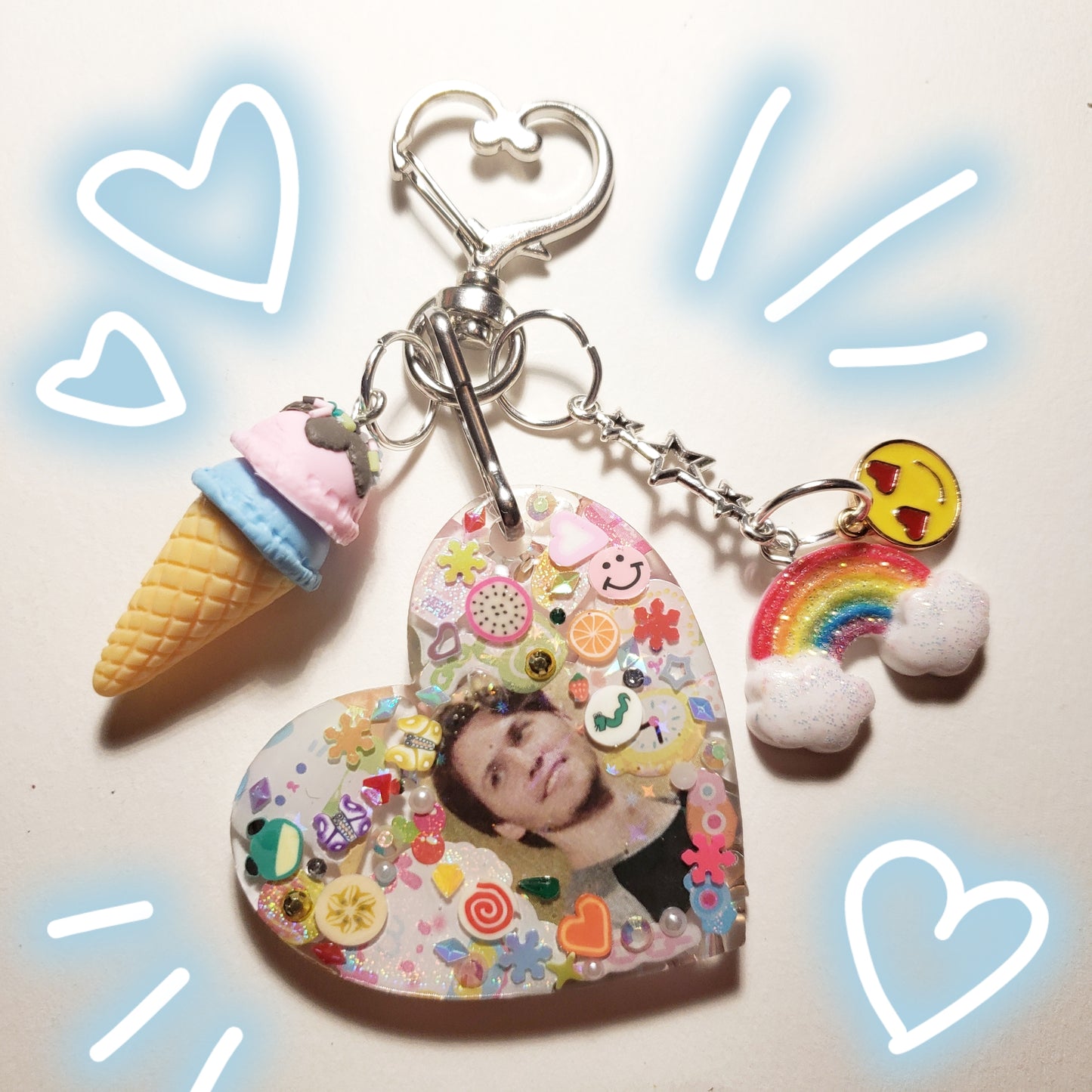 Chaos Jerma Keychain (Pink n blue icecream)