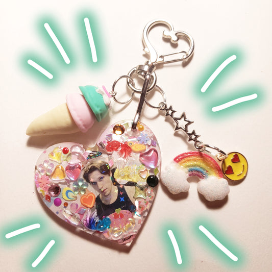 Chaos Jerma Keychain (green n pink icecream)