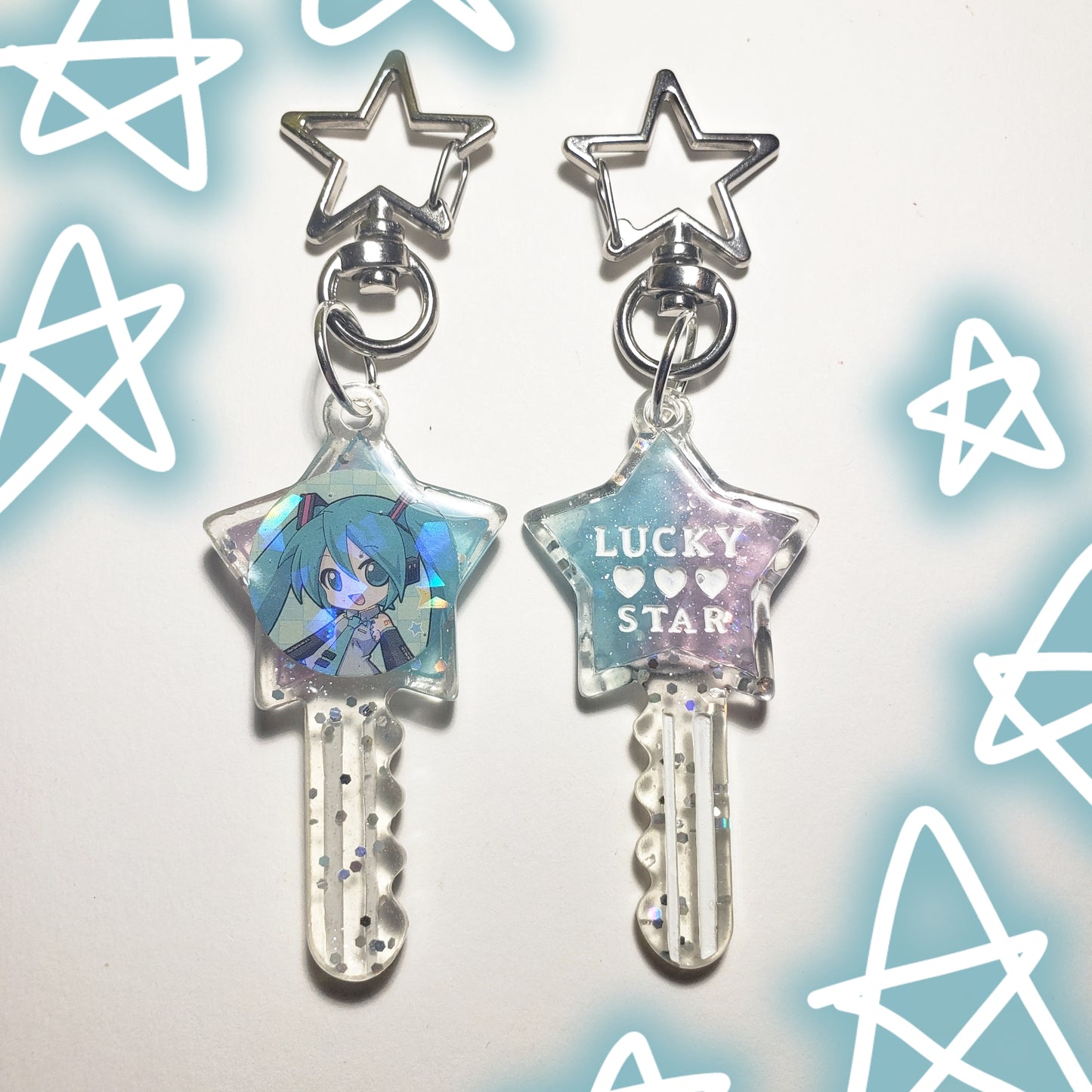 Hatsune Miku Star Key Keychains (Random Style)