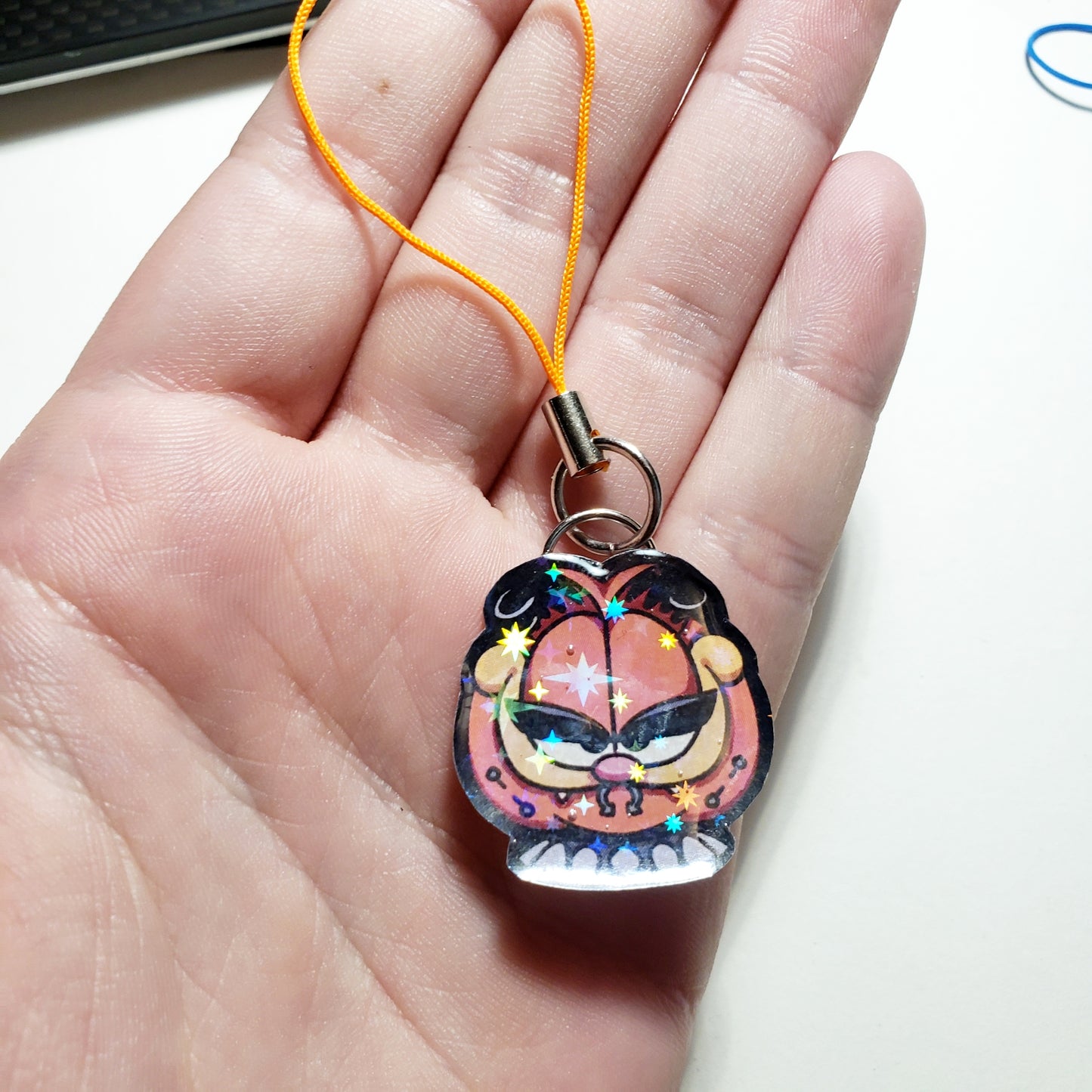 Goth Garfield Phone Charm