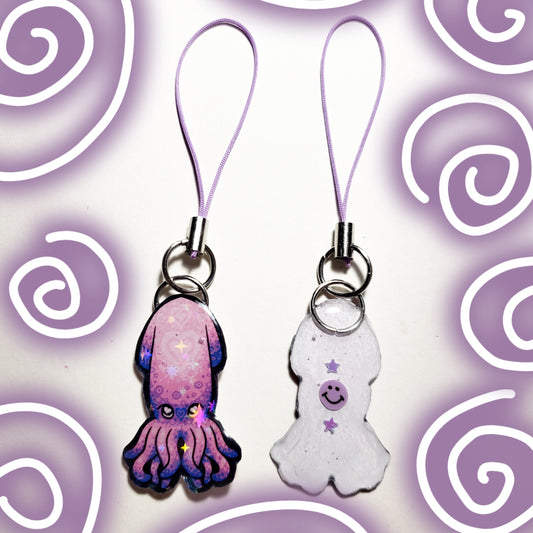 Purple Squid Phone Charm